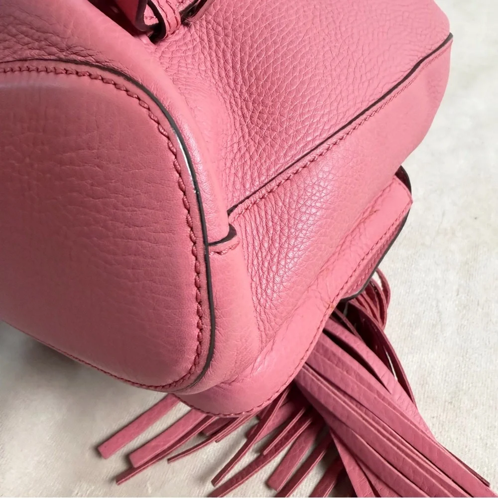 Gucci Pink Leather Bamboo Tassel Backpack | Authentic | Made in Italy - Picture 12 of 17